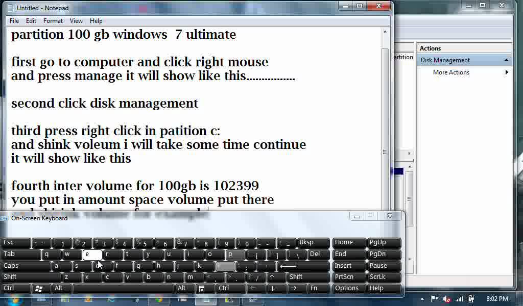 create partition windows 7